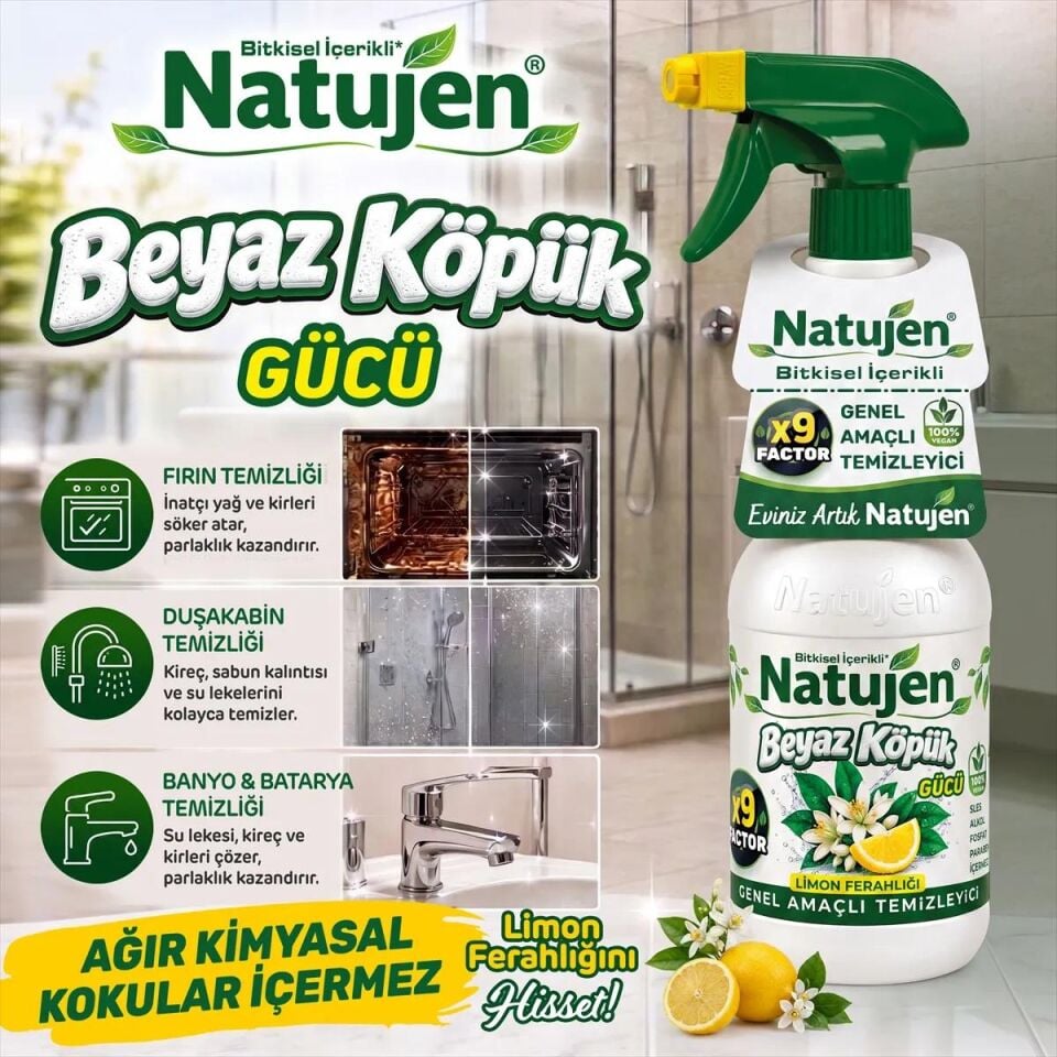 Natujen Genel Amaçlı Beyaz Köpük Temizleyici 1000 ml.