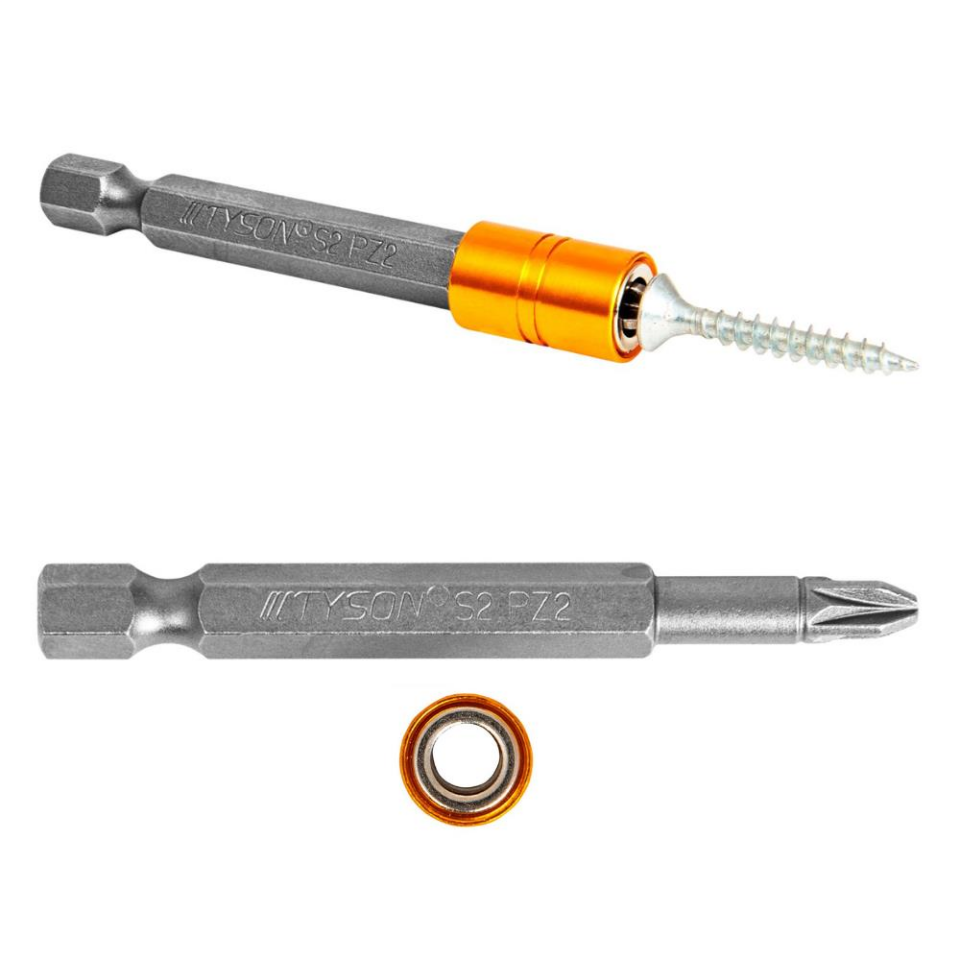 Kupa Tyson Mıknatıslı Bits Uç - Tek Yönlü - PZ2 Yıldız - 6.5 cm. - 10 Adet