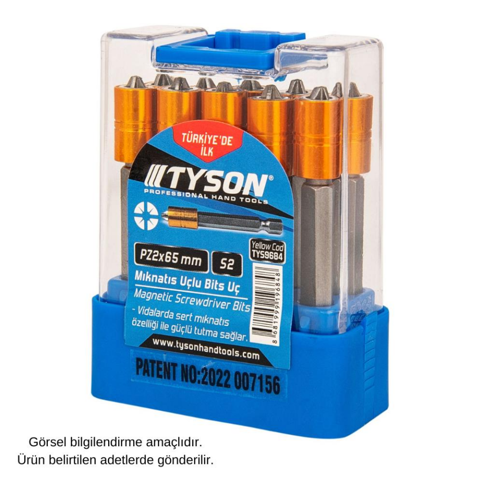 Kupa Tyson Mıknatıslı Bits Uç - Tek Yönlü - PZ2 Yıldız - 6.5 cm. - 10 Adet