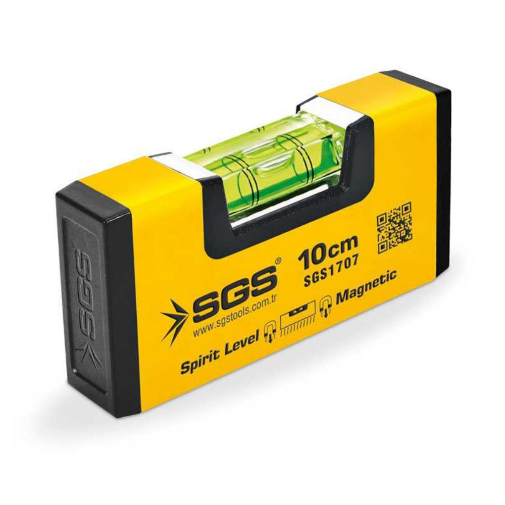 SGS Mıknatıslı Mini Su Terazisi Alüminyum 10 cm.