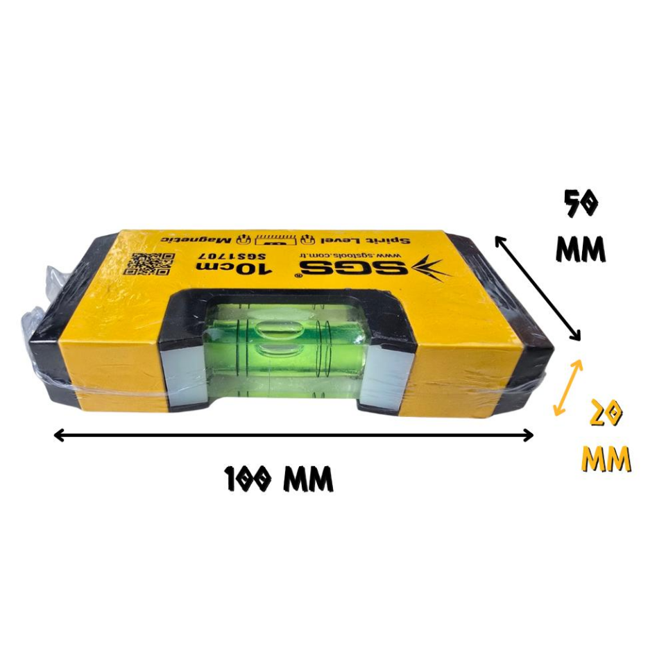 SGS Mıknatıslı Mini Su Terazisi Alüminyum 10 cm.