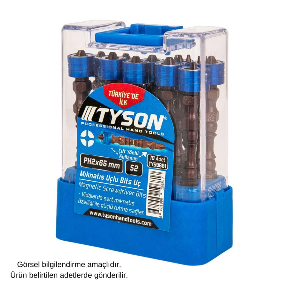 Kupa Tyson Mıknatıslı Bits Uç - Çift Yönlü - PH2 Yıldız - 6.5 cm. - 10 Adet