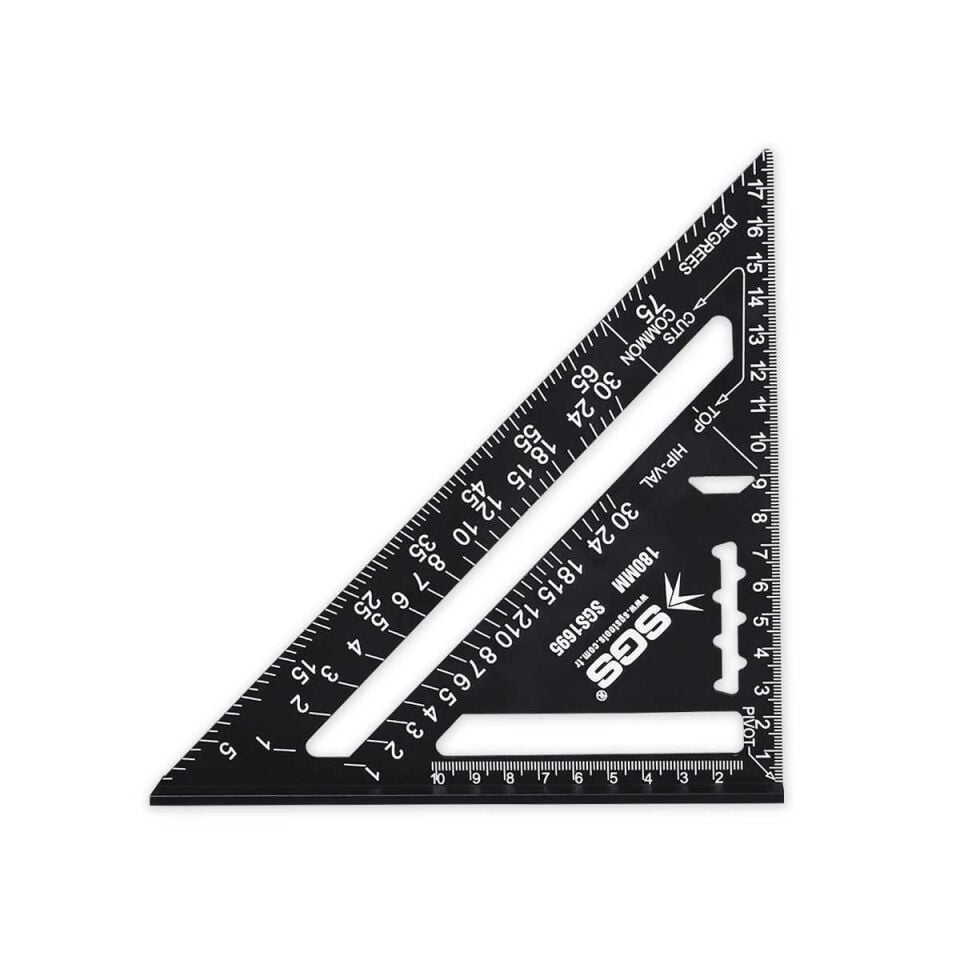 SGS Alüminyum Üçgen Cetvel Gönye 180 mm.