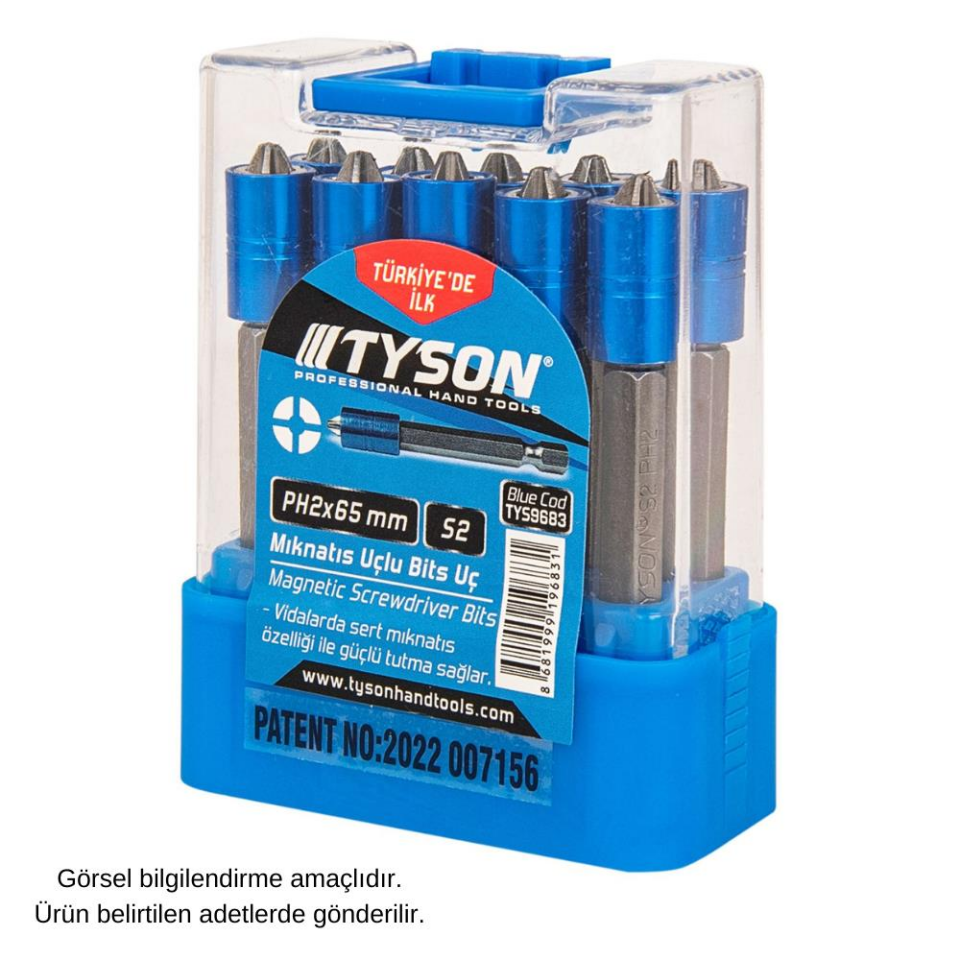 Kupa Tyson Mıknatıslı Bits Uç - Tek Yönlü - PH2 Yıldız - 6.5 cm. - 10 Adet