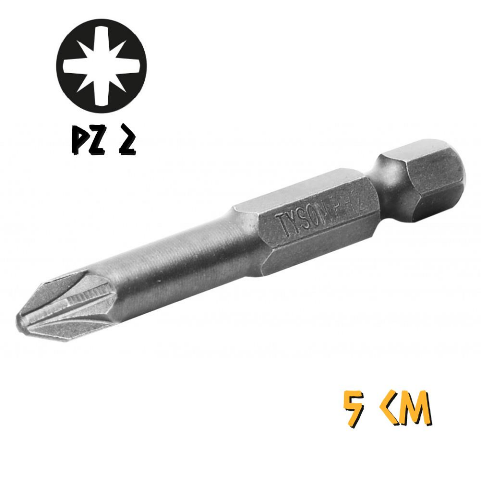 Kupa Tyson Vidalama Ucu Bits Uç - PZ2 Yıldız - 5 cm. - 1 Adet