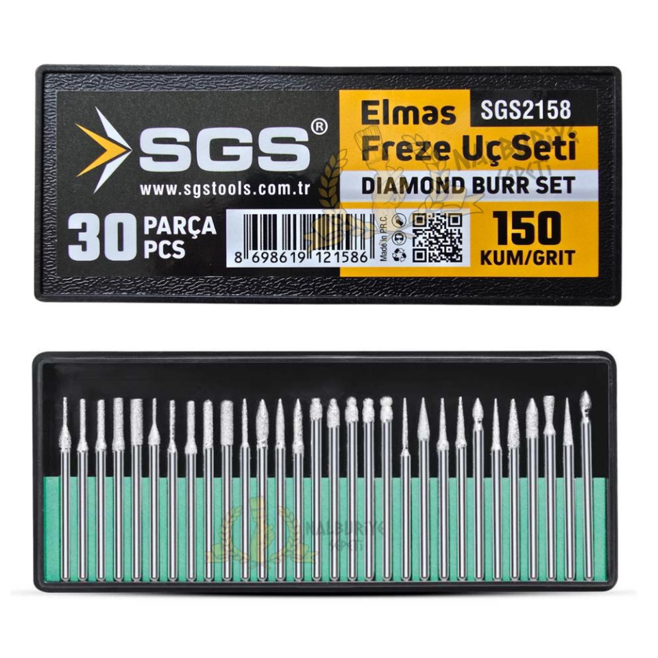 SGS Elmas Freze Uç Seti - 150 Kum - 30 Farklı Parça