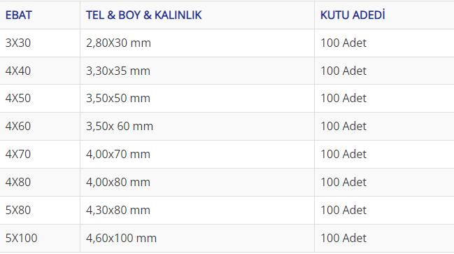 Acero Beyaz Kaplama Çelik Beton Duvar Çivisi 5x100 mm. - 100 Adet