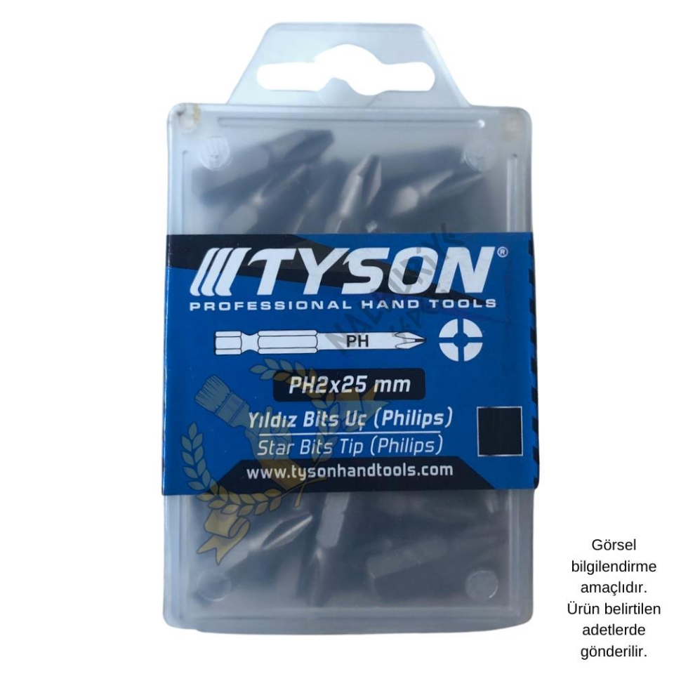 Kupa Tyson Vidalama Ucu Bits Uç - PH2 Yıldız - 2.5 cm. - 60 Adet