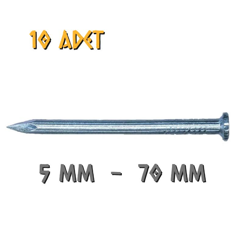 Acero Beyaz Kaplama Çelik Beton Duvar Çivisi 5x70 mm. - 10 Adet