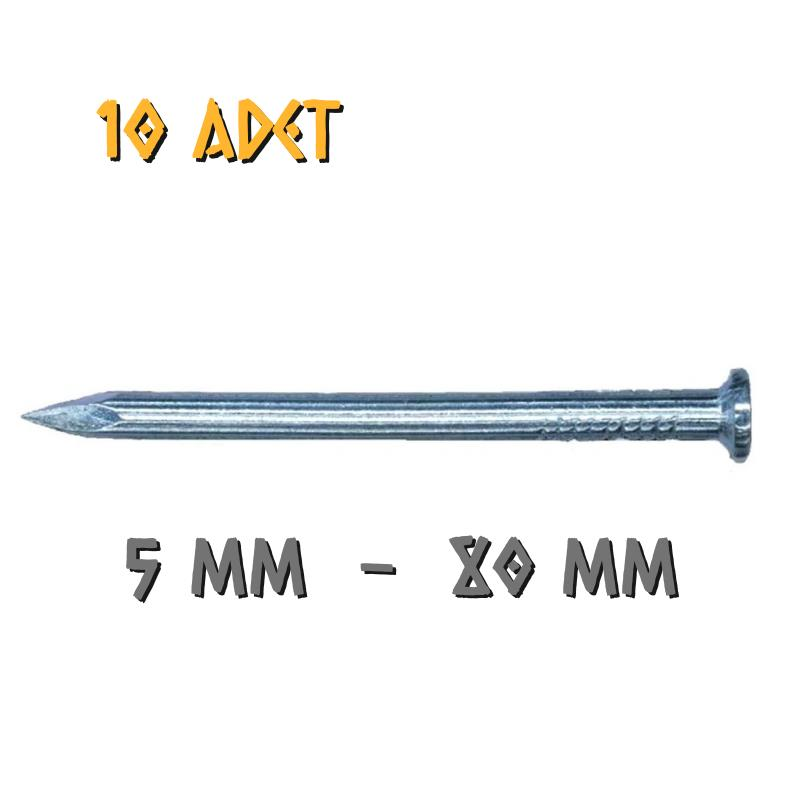 Acero Beyaz Kaplama Çelik Beton Duvar Çivisi 5x80 mm. - 10 Adet