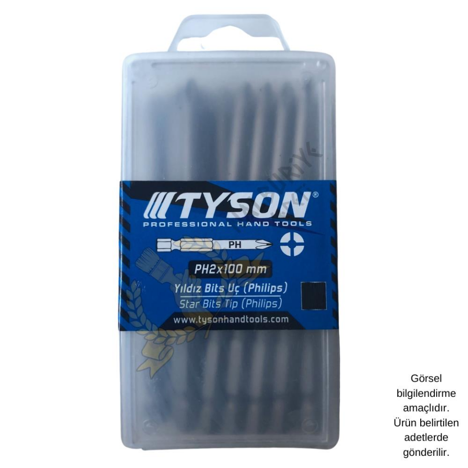 Kupa Tyson Vidalama Ucu Bits Uç - PH2 Yıldız - 10 cm. - 20 Adet