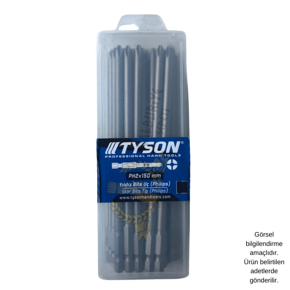 Kupa Tyson Vidalama Ucu Bits Uç - PH2 Yıldız - 15 cm. - 20 Adet