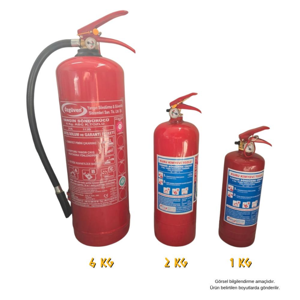 Özgüven Yangın Söndürme Tüp Cihazı ABC KKT 1 Kg. - 4 YIL - TSE/CE/HYB