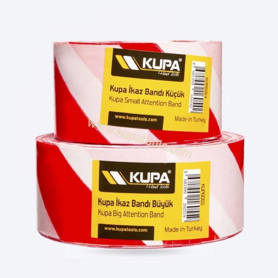Kupa Emniyet İkaz Kırmızı-Beyaz Şeritli Bant Küçük - 100 mt.