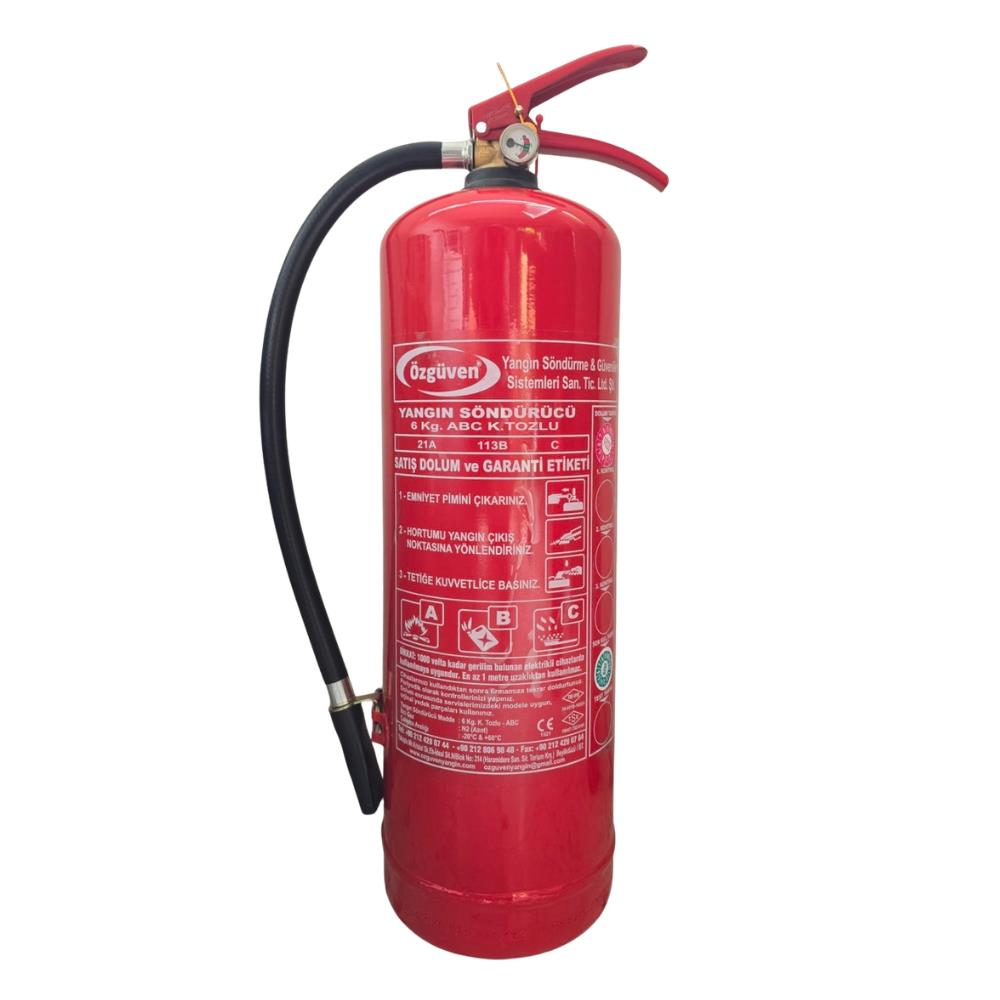 Özgüven Yangın Söndürme Tüp Cihazı ABC KKT 6 Kg. - 4 YIL - TSE/CE/HYB