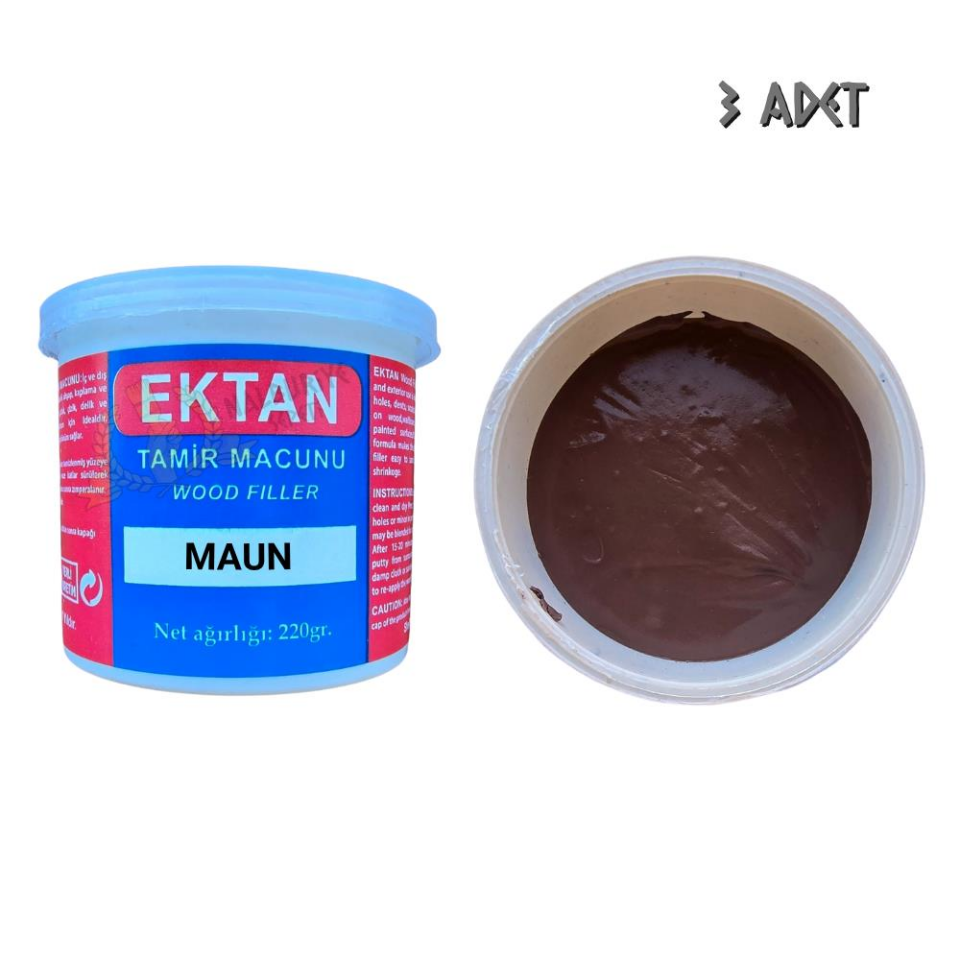 Ektan Masif ve Ahşap Tamir Macunu MAUN 220 gr. - 3 Adet
