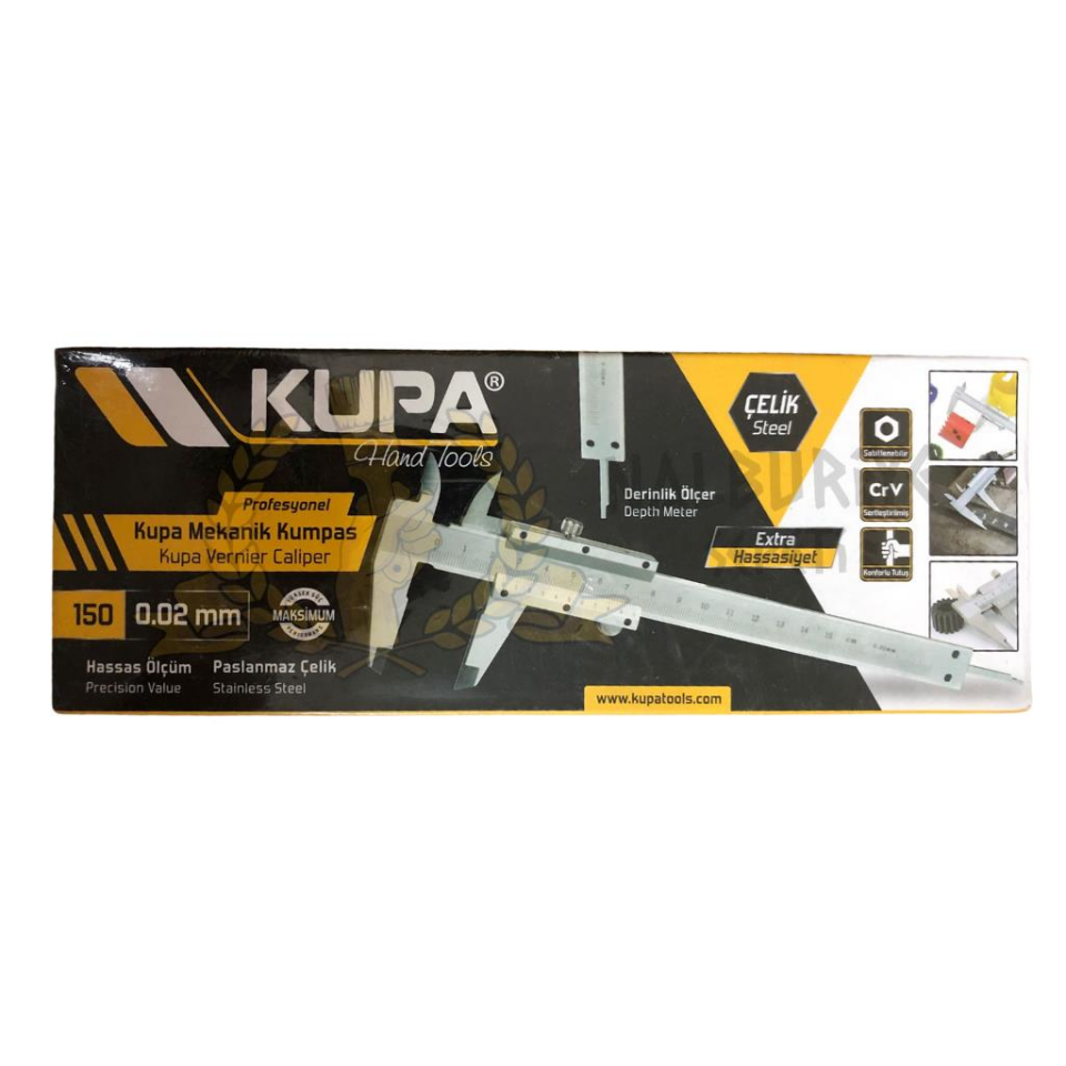 Kupa Çelik Mekanik Kumpas - Hassasiyet 0.05, 6”, 1/128”