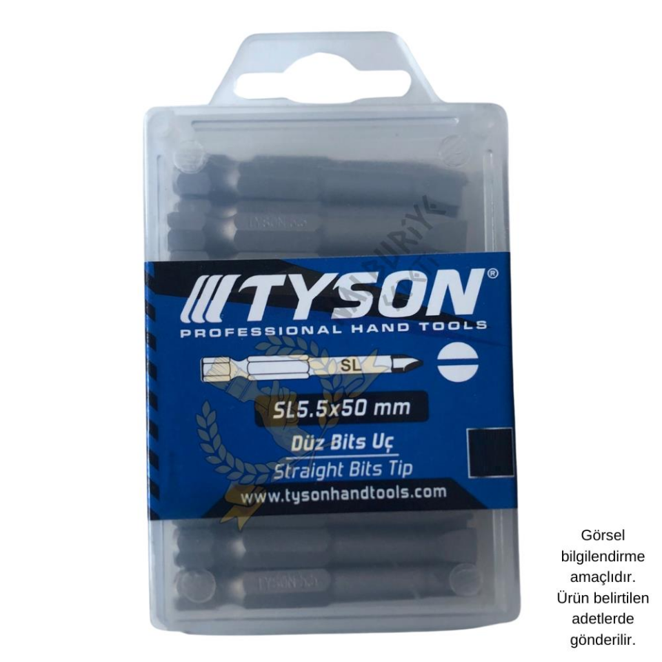 Kupa Tyson Vidalama Ucu Bits Uç - SL5.5 Düz - 5 cm. - 30 Adet