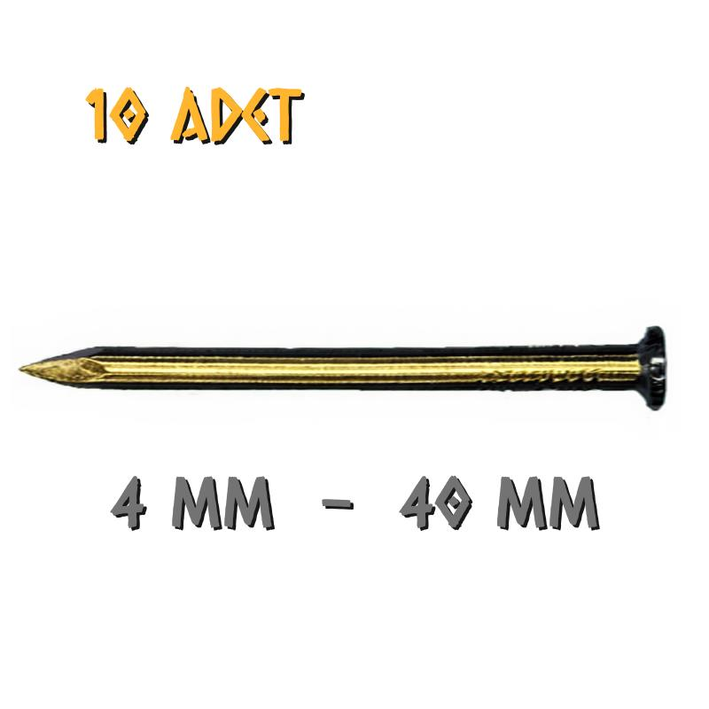 Acero Sarı Kaplama Çelik Beton Duvar Çivisi 4x40 mm. - 10 Adet