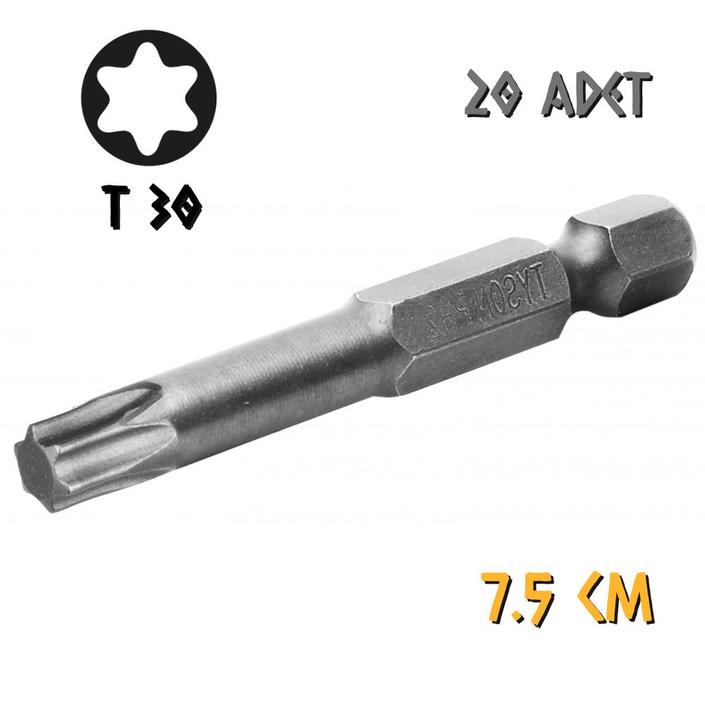 Kupa Tyson Vidalama Ucu Bits Uç - T30 Tork - 7.5 cm. - 20 Adet