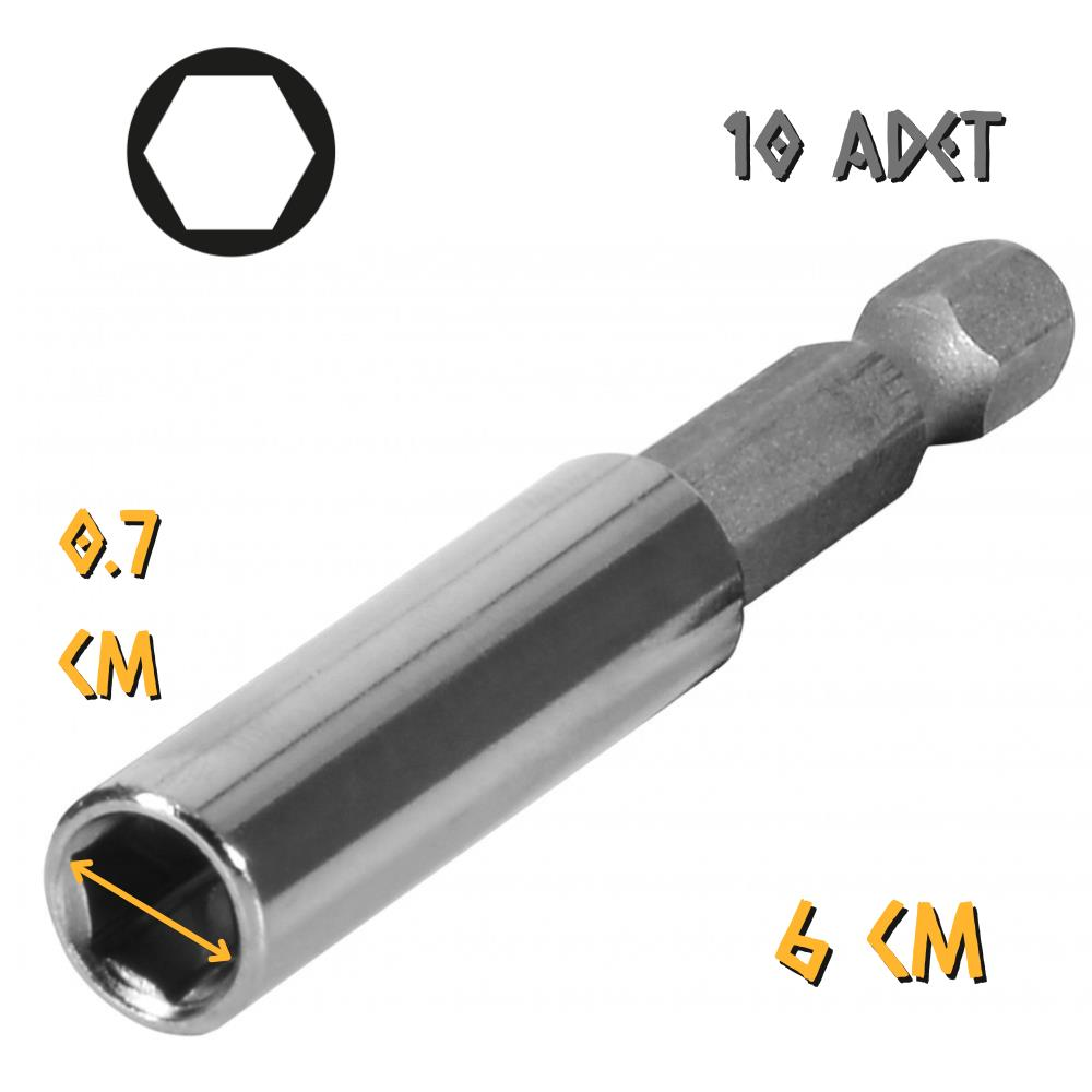 Kupa Tyson Bits Uç Uzatma Adaptörü - 6 cm. - 10 Adet
