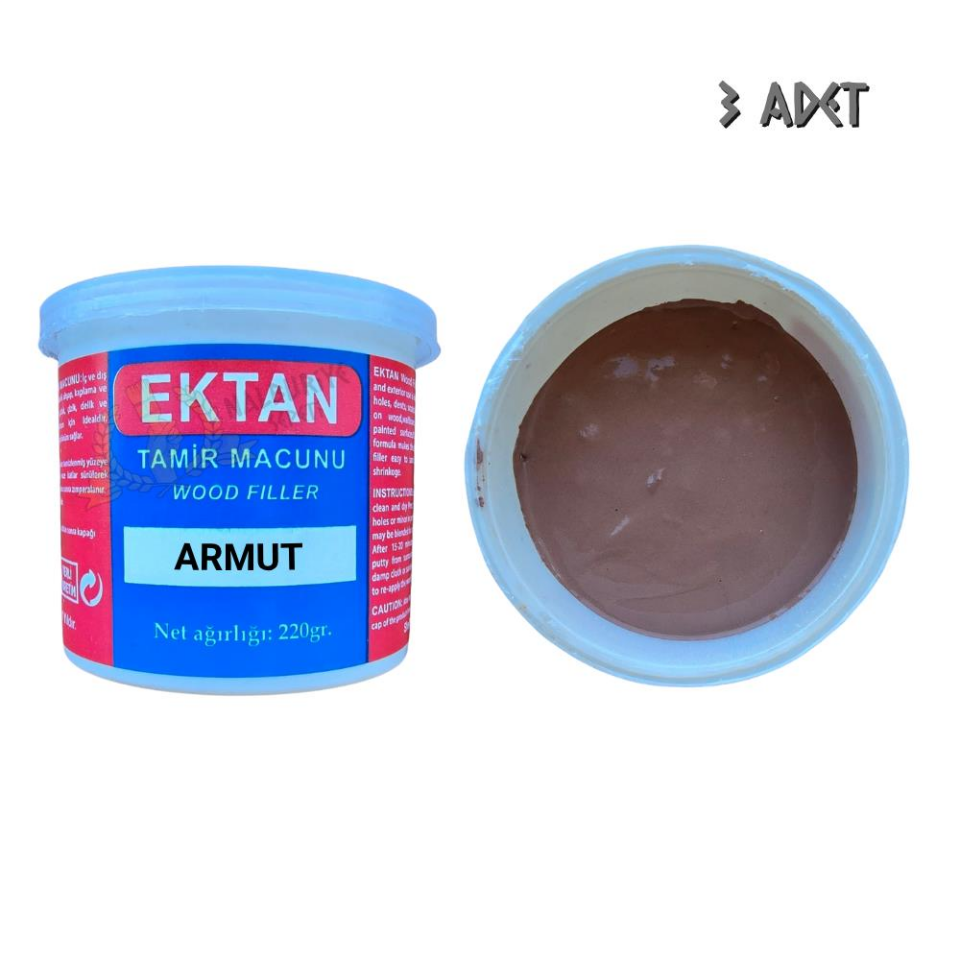 Ektan Masif ve Ahşap Tamir Macunu ARMUT 220 gr. - 3 Adet