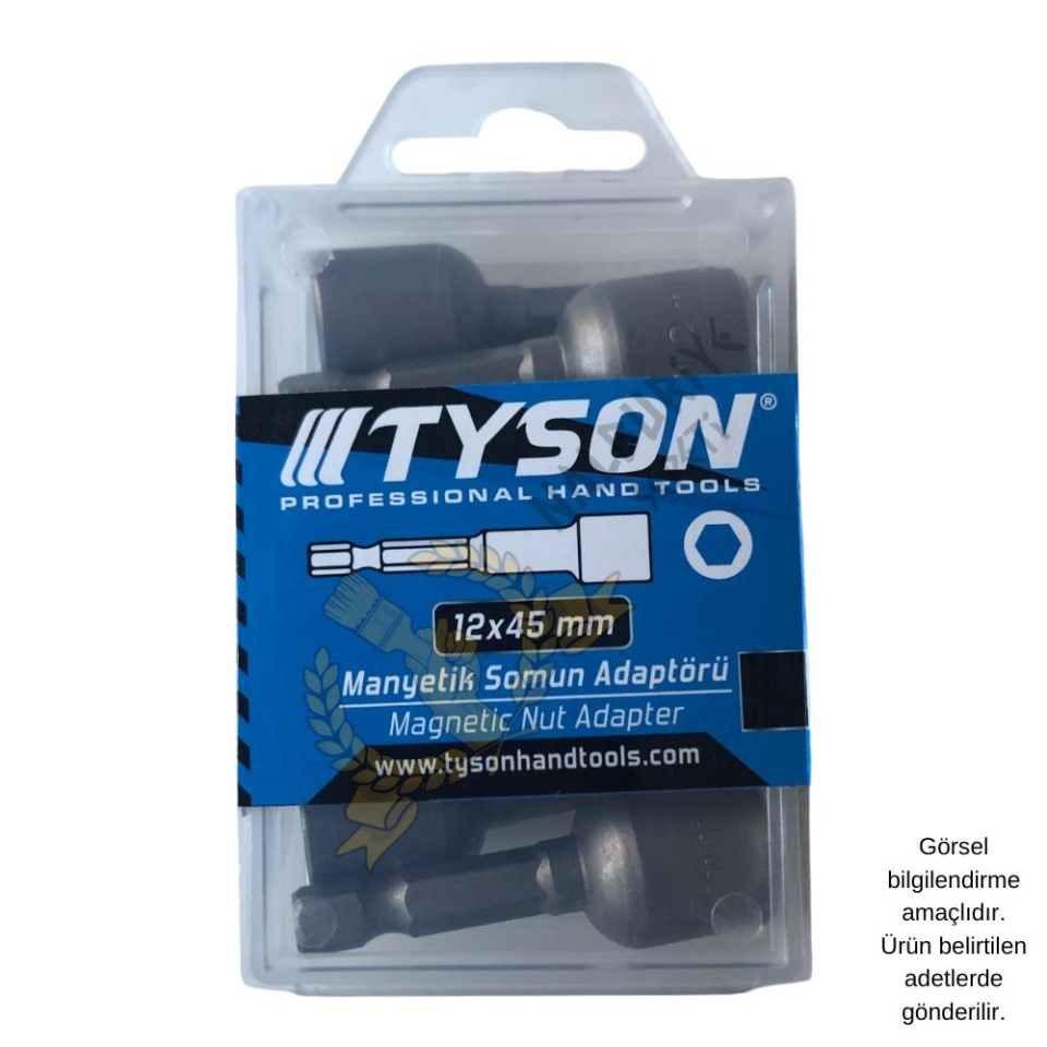 Kupa Tyson Manyetik Somun Sıkma Adaptörü - 12 mm. - 4.5 cm. - 8 Adet