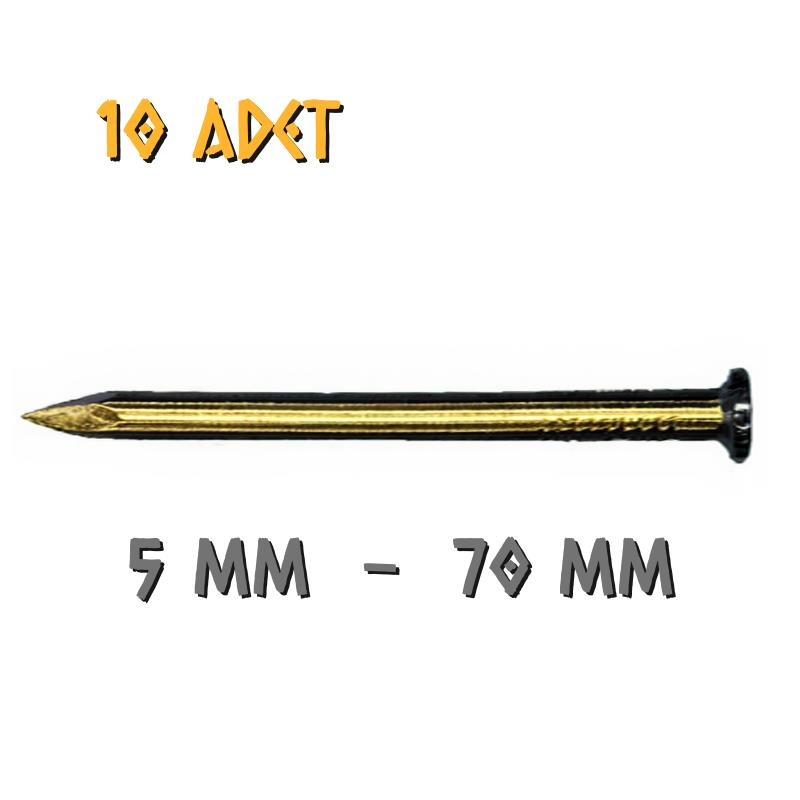 Acero Sarı Kaplama Çelik Beton Duvar Çivisi 5x70 mm. - 10 Adet
