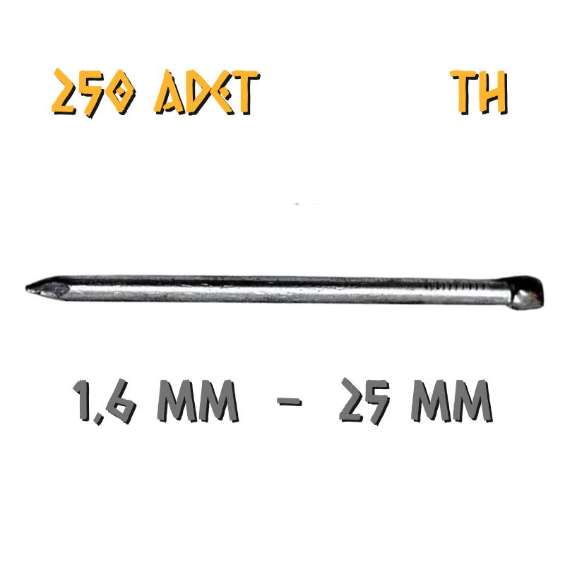 Acero Mat Kaplama Başsız TH Tel Çivi 1.6x25 mm. - 100 Gr. - 250 Adet