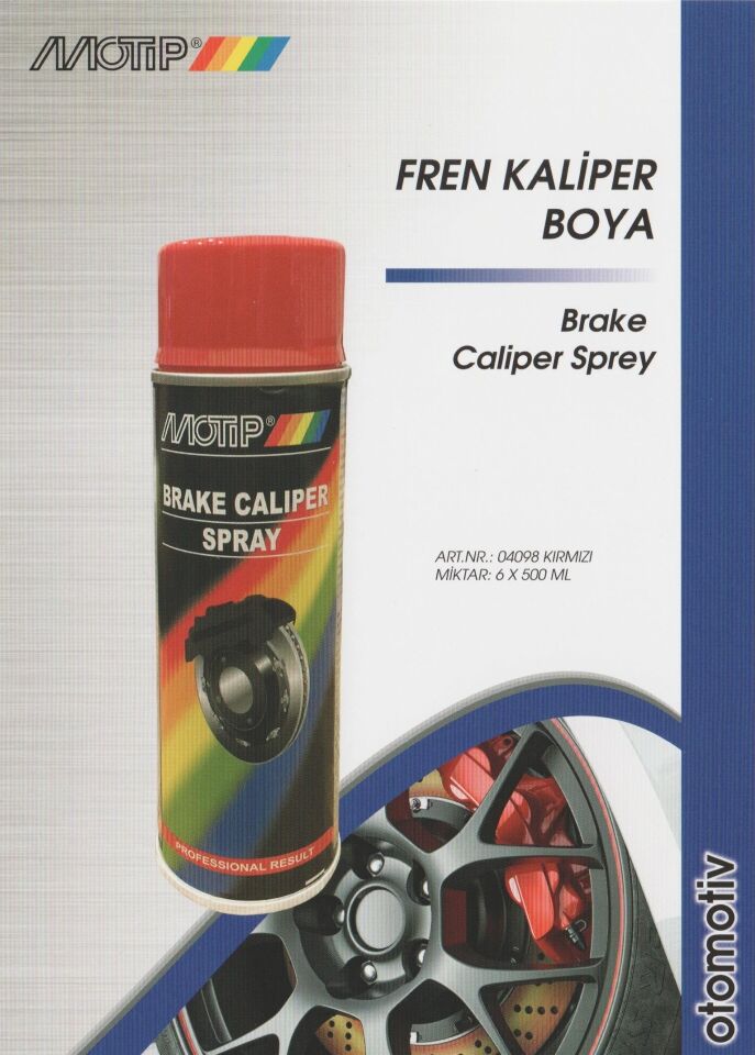 Motip Isıya Dayanıklı Kaliper Sprey Boya PARLAK KIRMIZI 400 ml