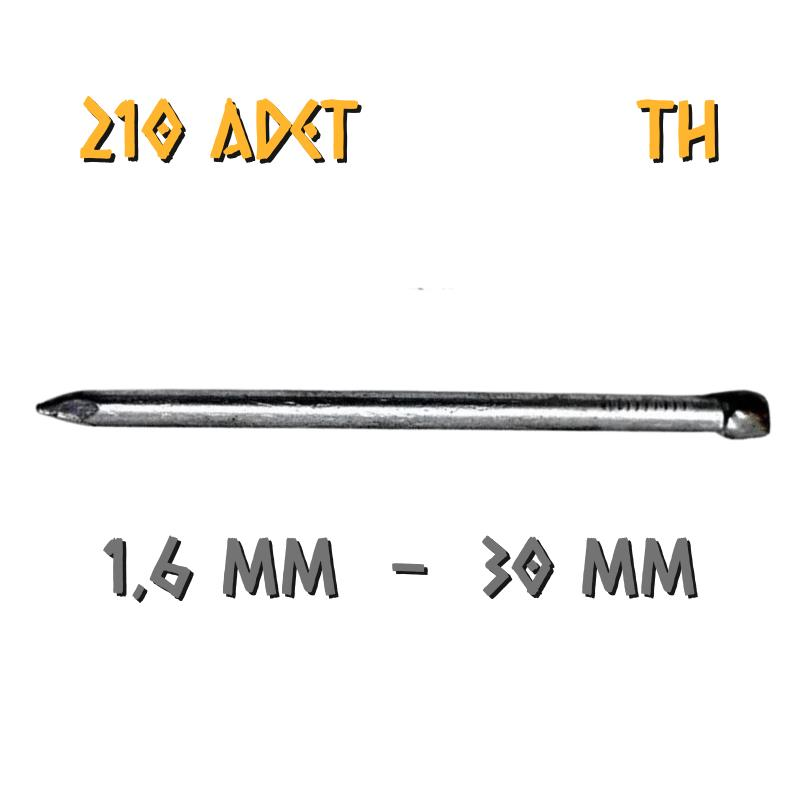 Acero Mat Kaplama Başsız TH Tel Çivi 1.6x30 mm. - 100 Gr. - 210 Adet