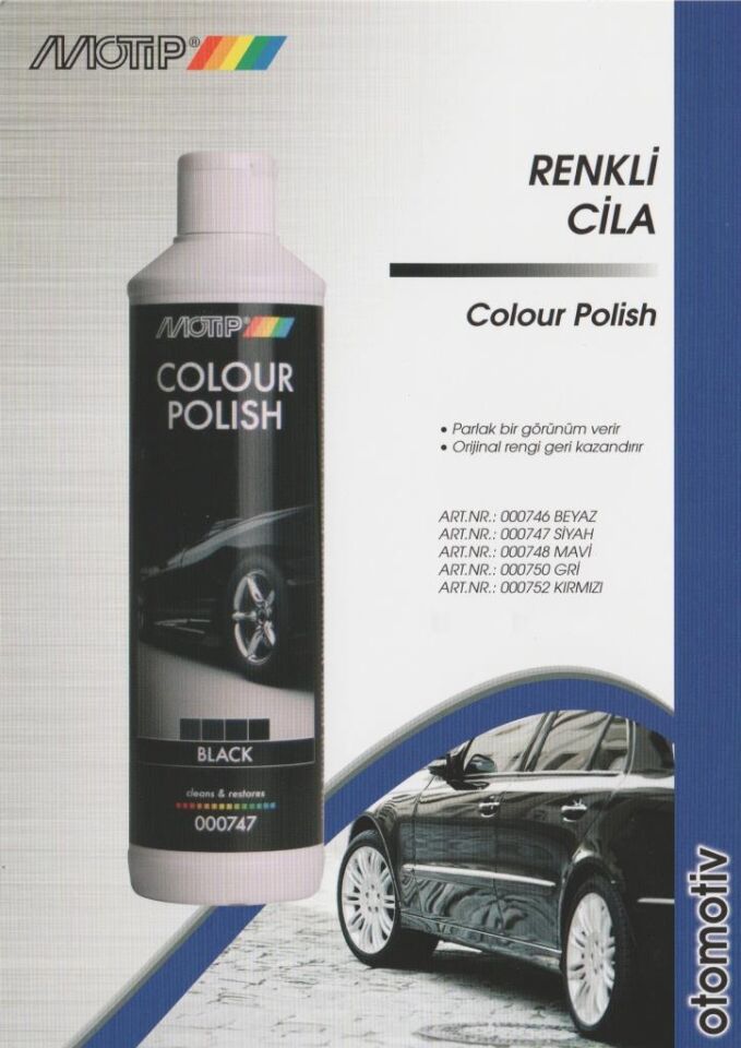Motip Color Polish Renkli Oto Cila GRİ 500 ml - 000750