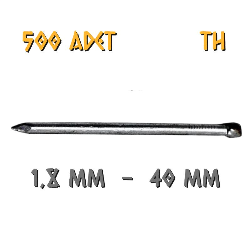 Acero Mat Kaplama Başsız TH Tel Çivi 1.8x40 mm. - 500 Gr. - 500 Adet