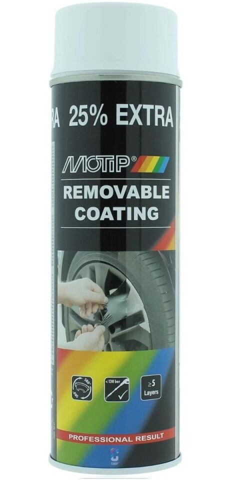 Motip Soyulabilir Sıvı Kauçuk PlastiDip Plastik Sprey Boya BEYAZ 500 ml - 04303