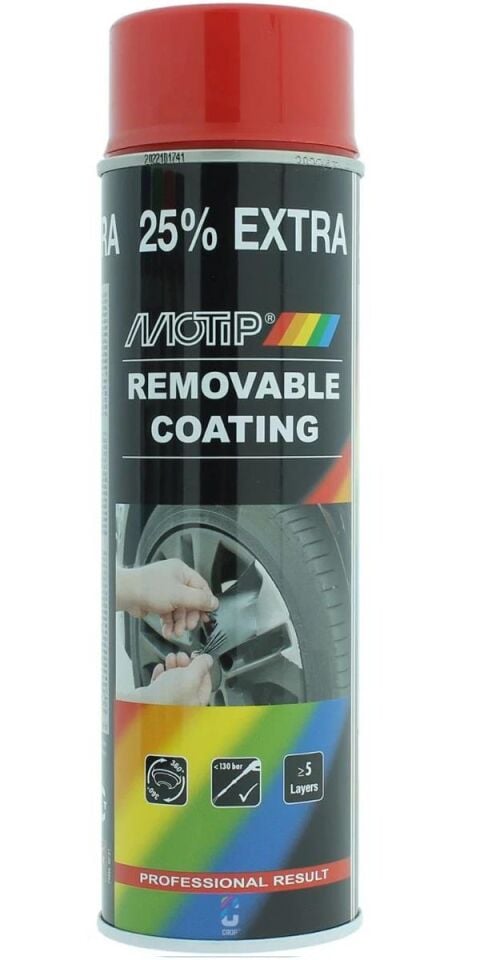 Motip Soyulabilir Sıvı Kauçuk PlastiDip Plastik Sprey Boya KIRMIZI 500 ml - 04309