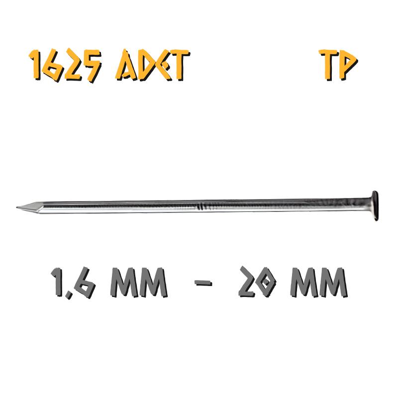 Acero Mat Kaplama Başlı TP Tel Çivi 1.6x20 mm. - 500 Gr. - 1625 Adet