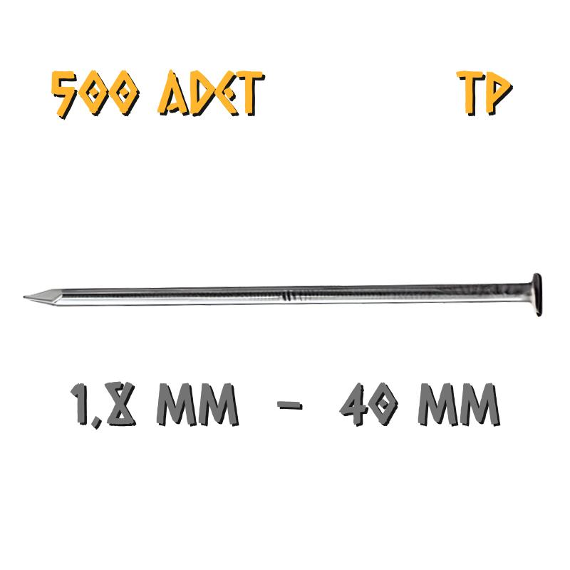 Acero Mat Kaplama Başlı TP Tel Çivi 1.8x40 mm. - 500 Gr. - 500 Adet