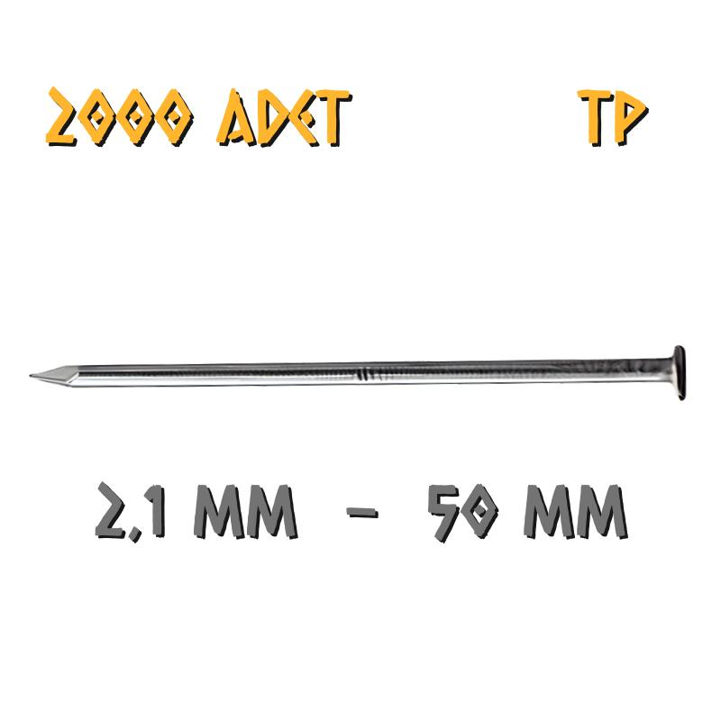 Acero Mat Kaplama Başlı TP Tel Çivi 2.1x50 mm. - 2500 Gr. - 2000 Adet