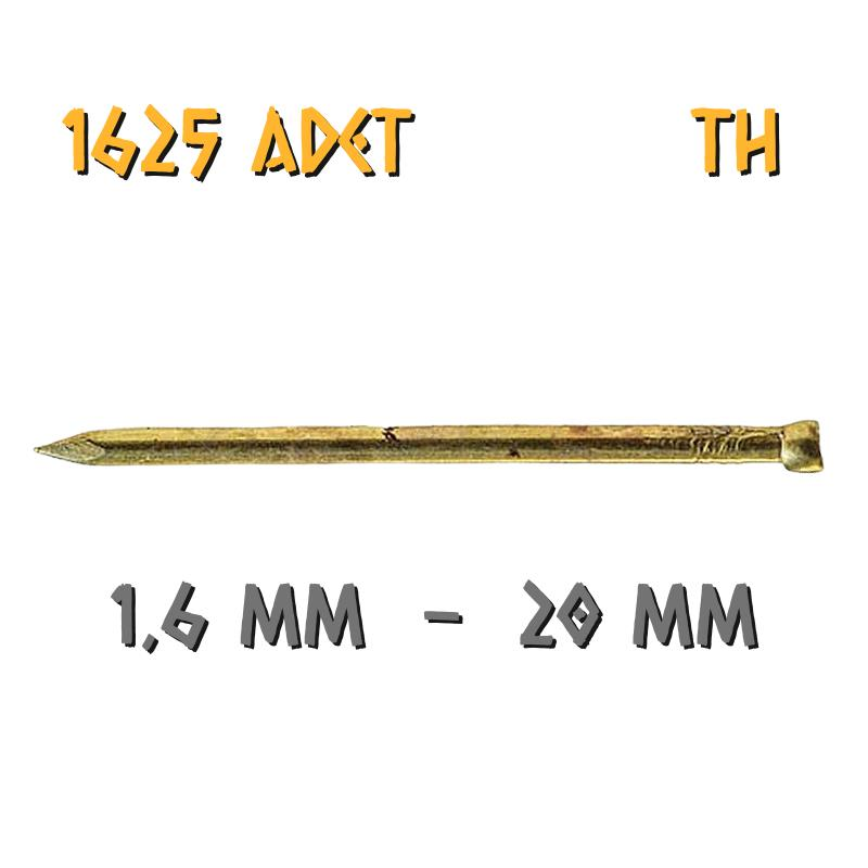 Acero Sarı Kaplama Başsız TH Tel Çivi 1.6x20 mm. - 500 Gr. - 1625 Adet
