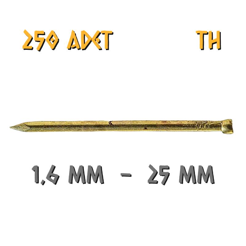 Acero Sarı Kaplama Başsız TH Tel Çivi 1.6x25 mm. - 100 Gr. - 250 Adet