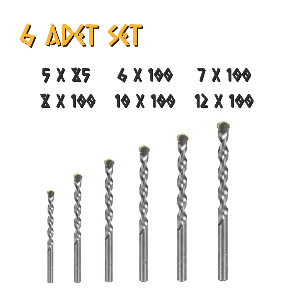 Kupa Tyson Beton-Duvar Delici Elmas Matkap Ucu Seti 6 Parça