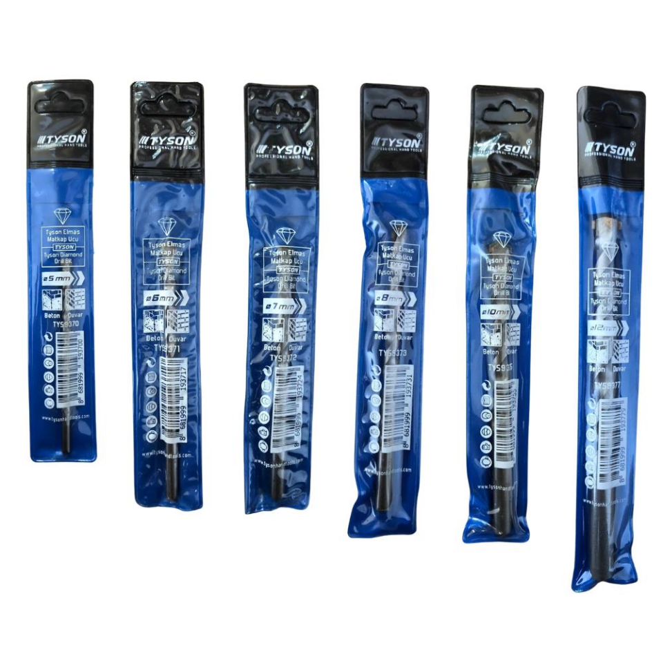 Kupa Tyson Beton-Duvar Delici Elmas Matkap Ucu Seti 6 Parça