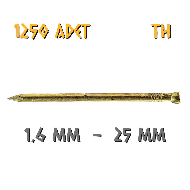 Acero Sarı Kaplama Başsız TH Tel Çivi 1.6x25 mm. - 500 Gr. - 1250 Adet