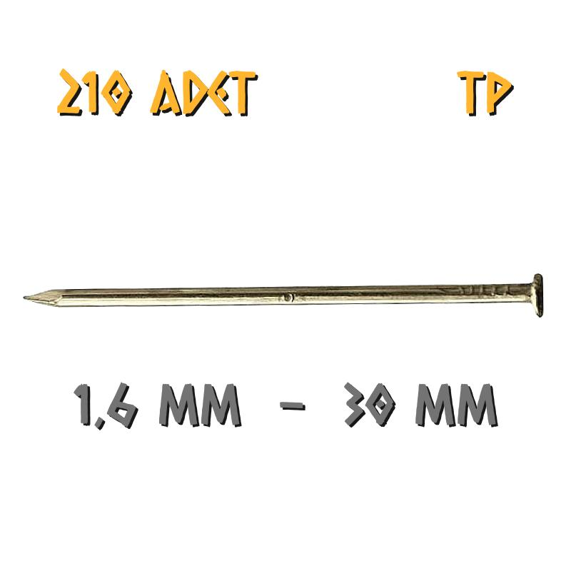 Acero Sarı Kaplama Başlı TP Tel Çivi 1.6x30 mm. - 100 Gr. - 210 Adet