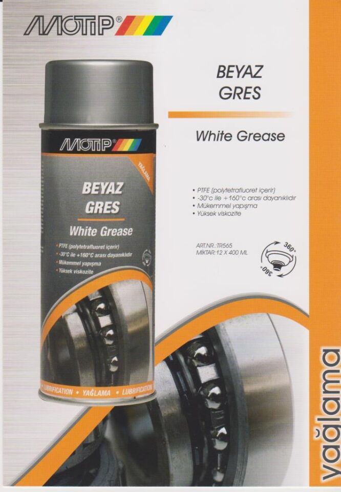 Motip Beyaz Gres Yağlama Spreyi 400 ml.