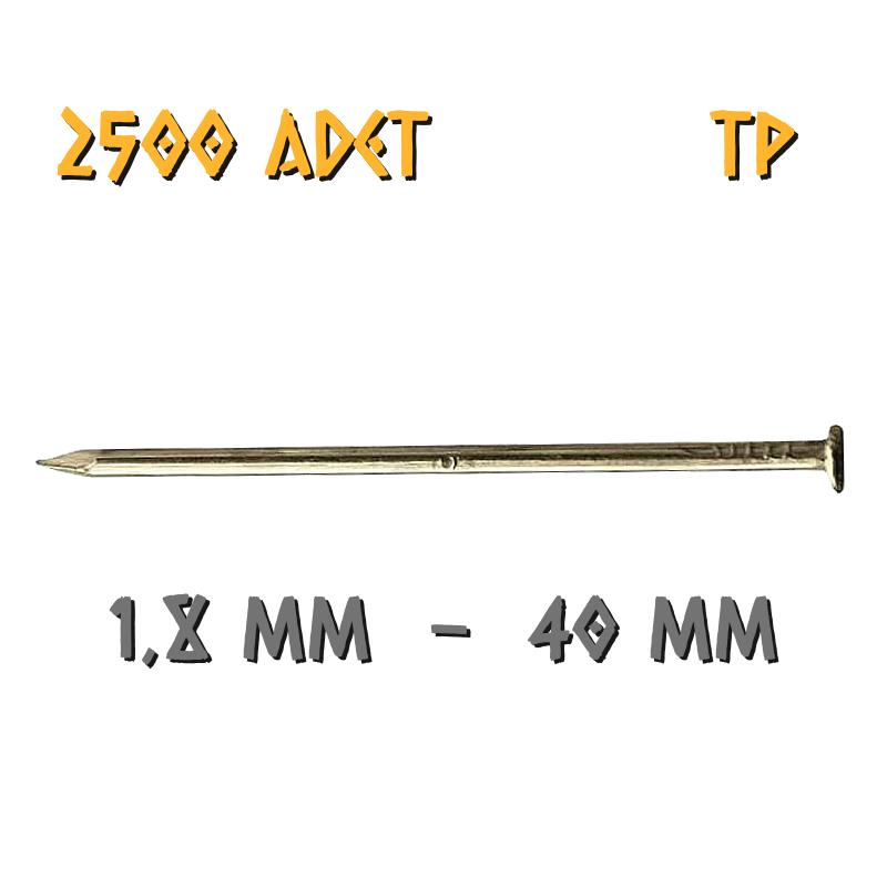 Acero Sarı Kaplama Başlı TP Tel Çivi 1.8x40 mm. - 2500 Gr. - 2500 Adet