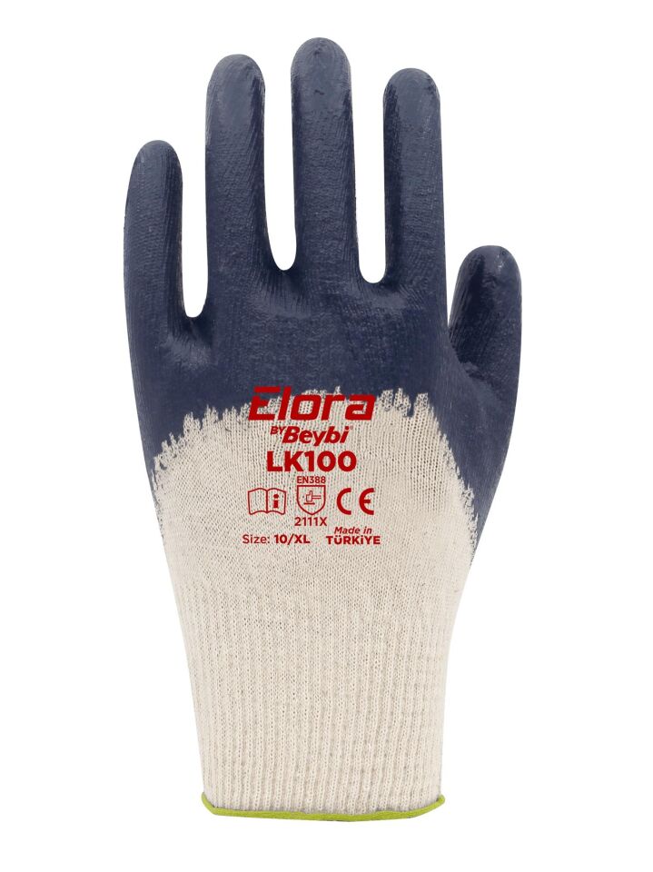 Beybi Elora Nitril Kaplı Pamuk İş Eldiveni No: 10 - 1 Çift