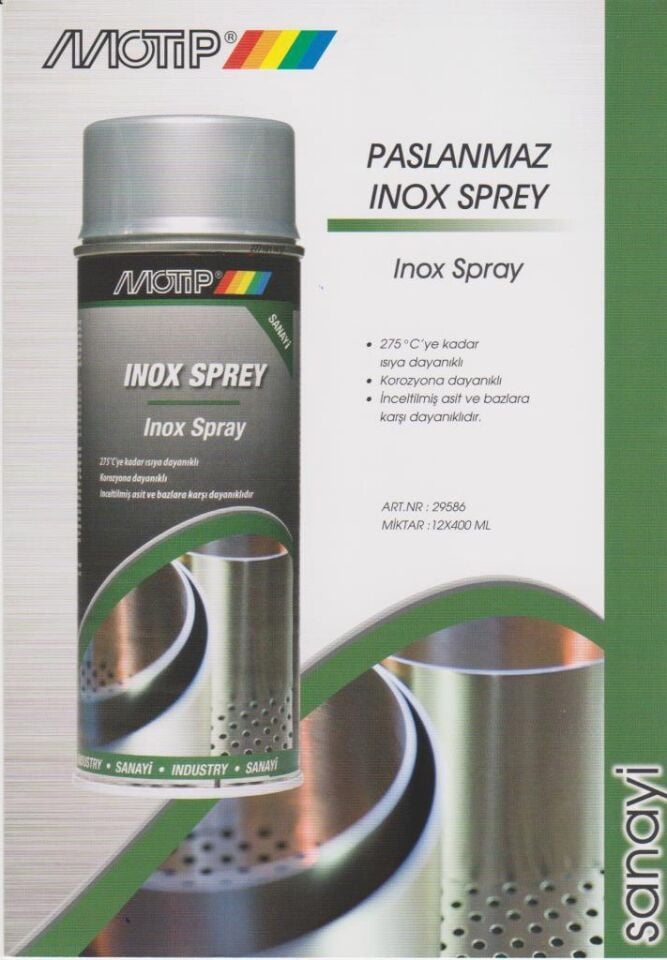 Motip Isıya Dayanıklı Paslanmaz İnox Spreyi 400 ml.