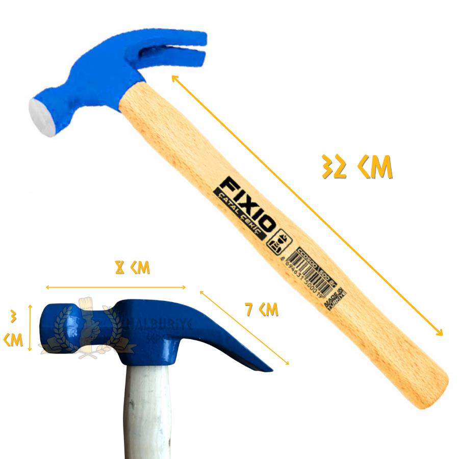 Fixio Ahşap Saplı Çatal Çekiç 500 gr.