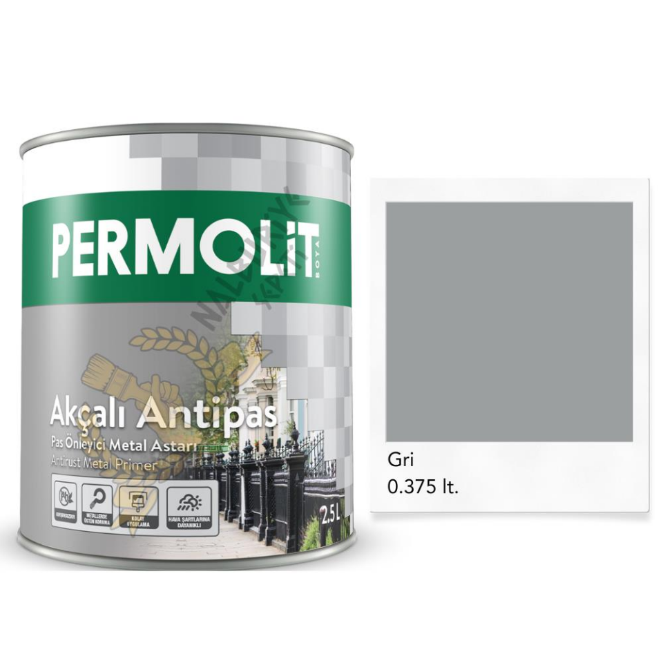 Permolit Akçalı Antipas Pas Önleyici Boya GRİ 0.375 Lt.